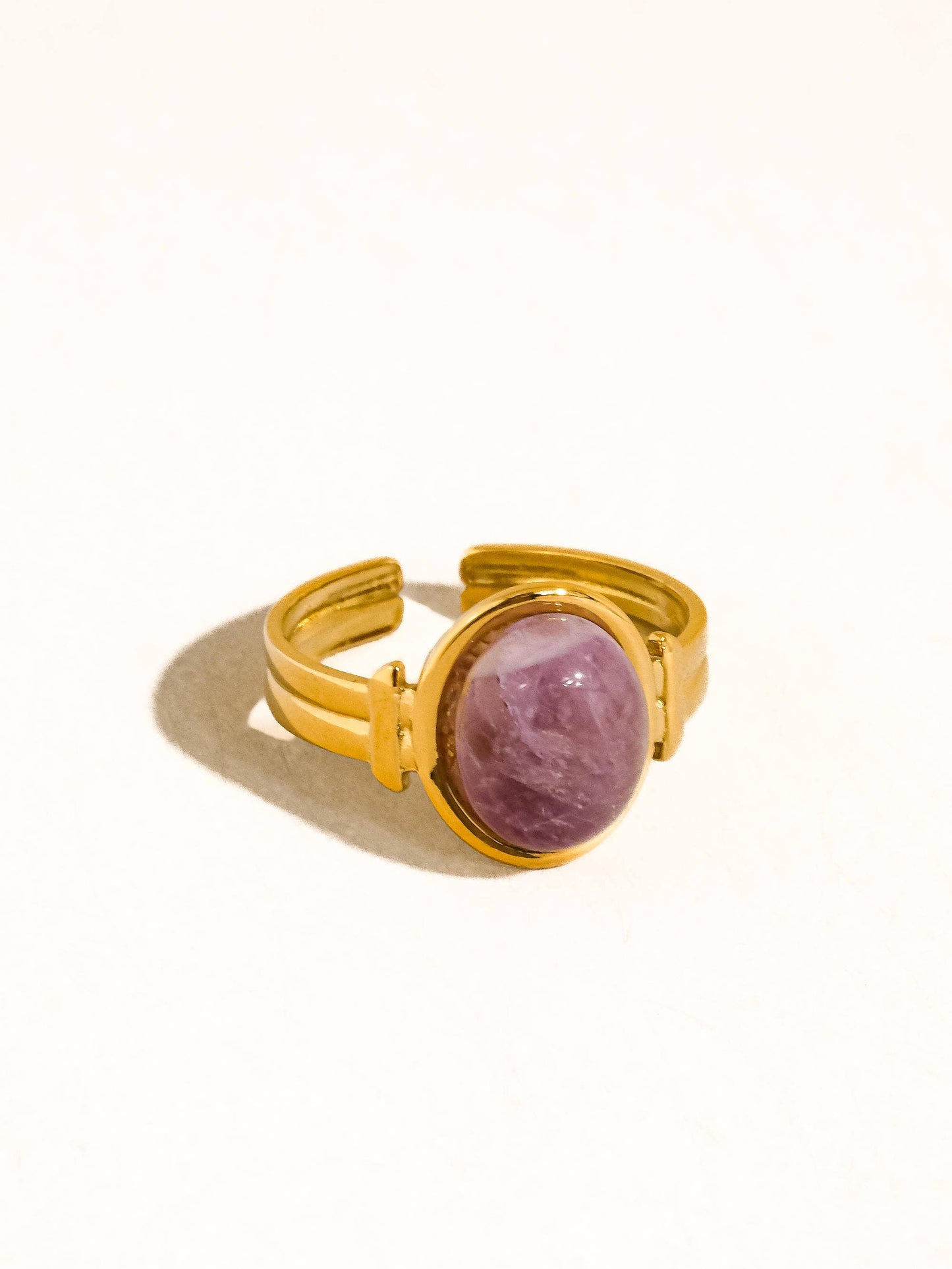 Purple Stone Adjustable Ring 18k non tarnish
