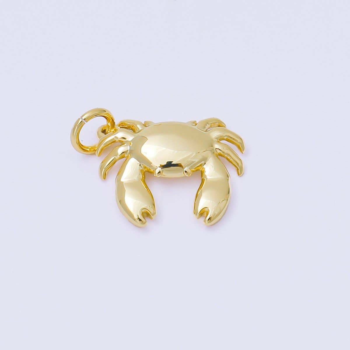 24K Gold Filled Minimalist Crab Crustacean Sea Animal 3D Charm