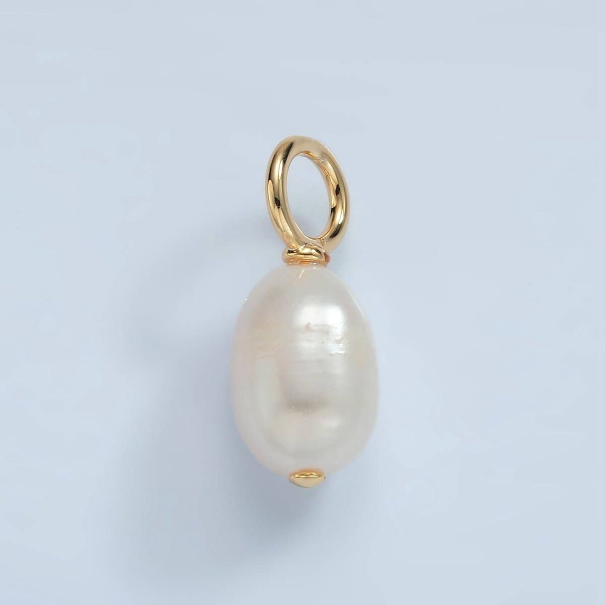 16K Gold Filled 20mm White Freshwater Pearl Drop Pendant