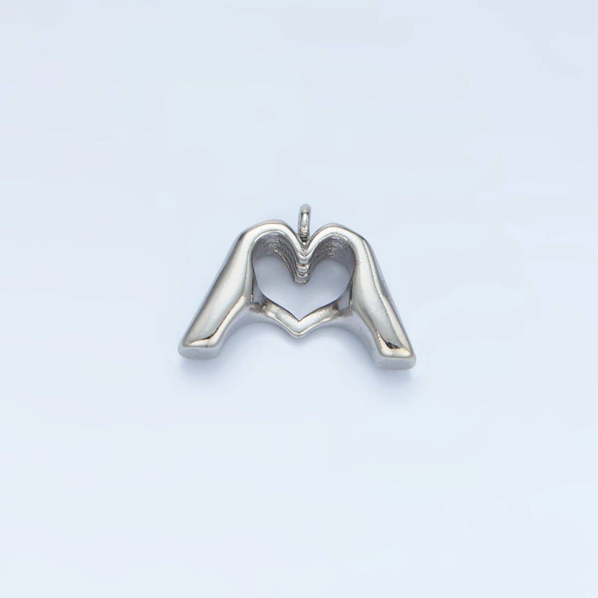 24K Gold Filled Heart Hand Gesture Charm in Gold & Silver
