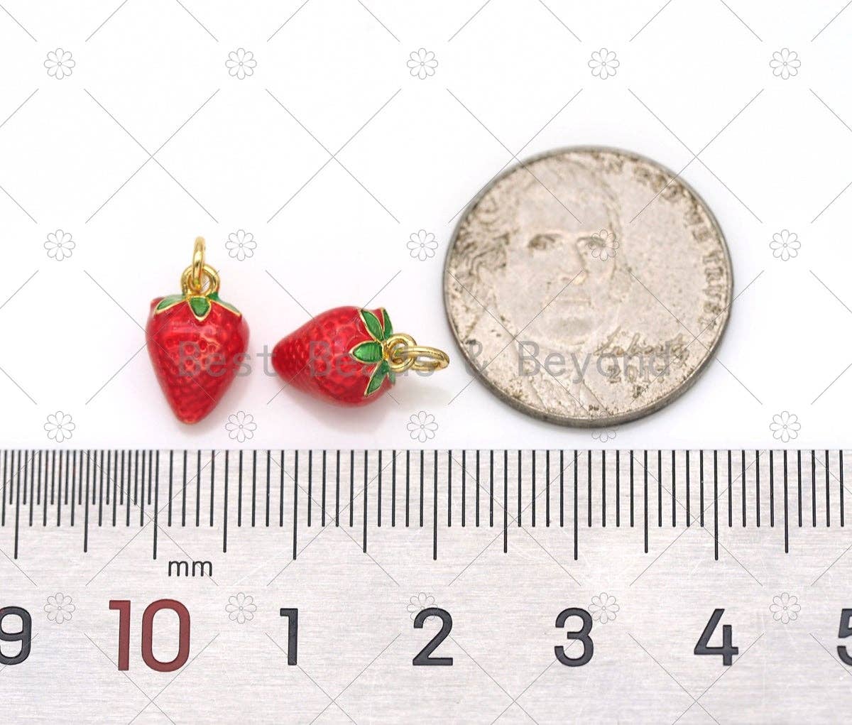 Enamel Strawberry Charm