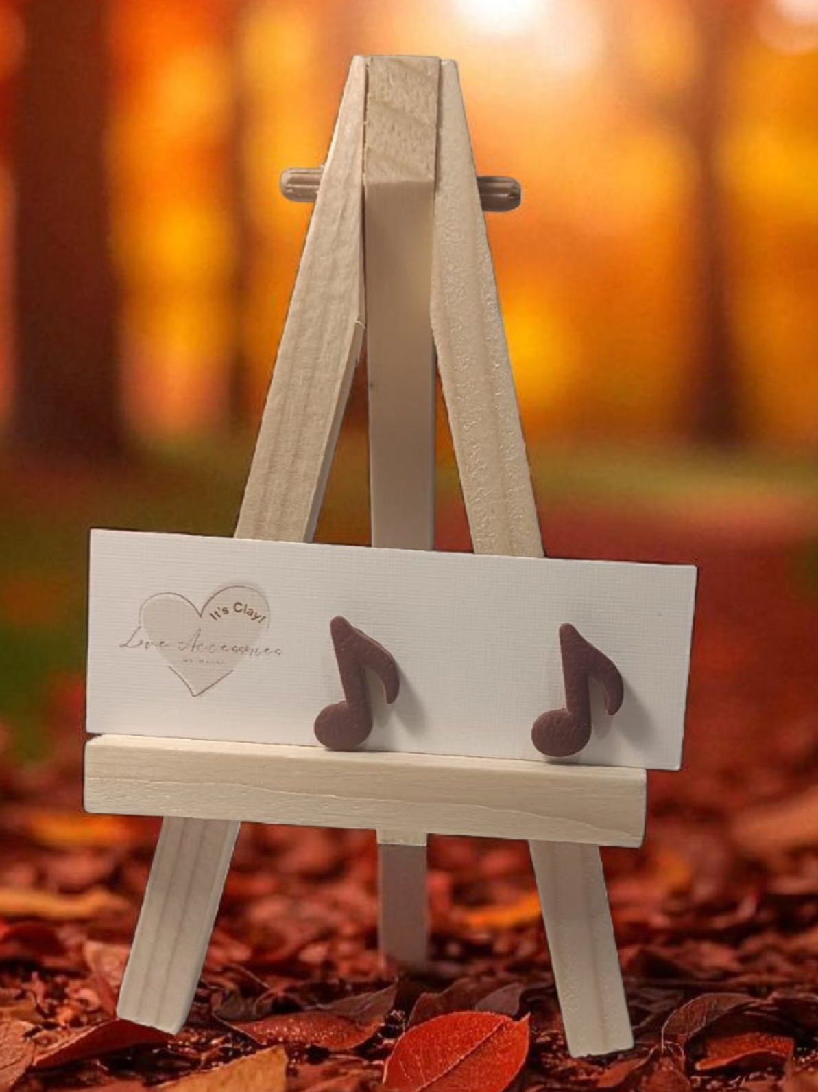 Back To school musical notes, stud earrings. Merlot color