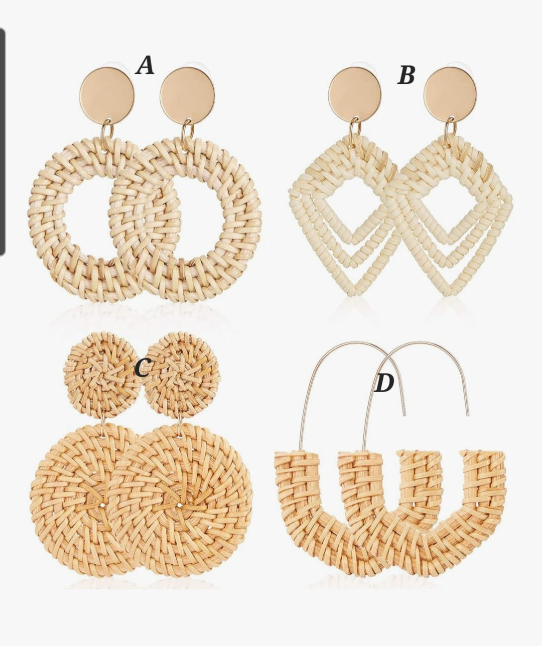 Raffia Style Dangle Earrings