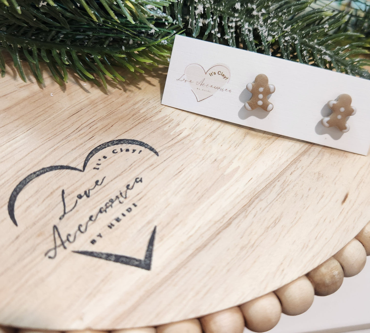 Gingerbread Men Stud Earrings (Silver Back posts)