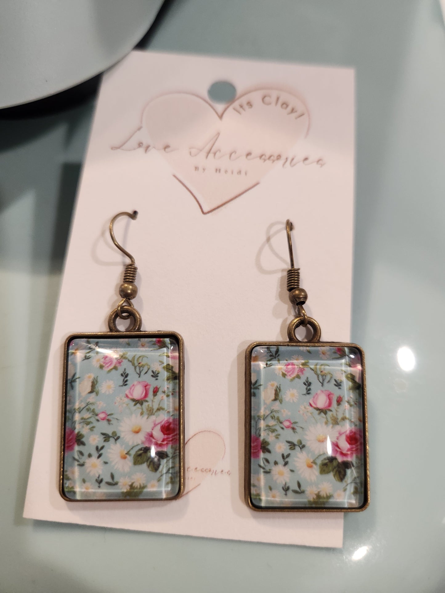 Tea Garden floral vintage Dangle Earrings