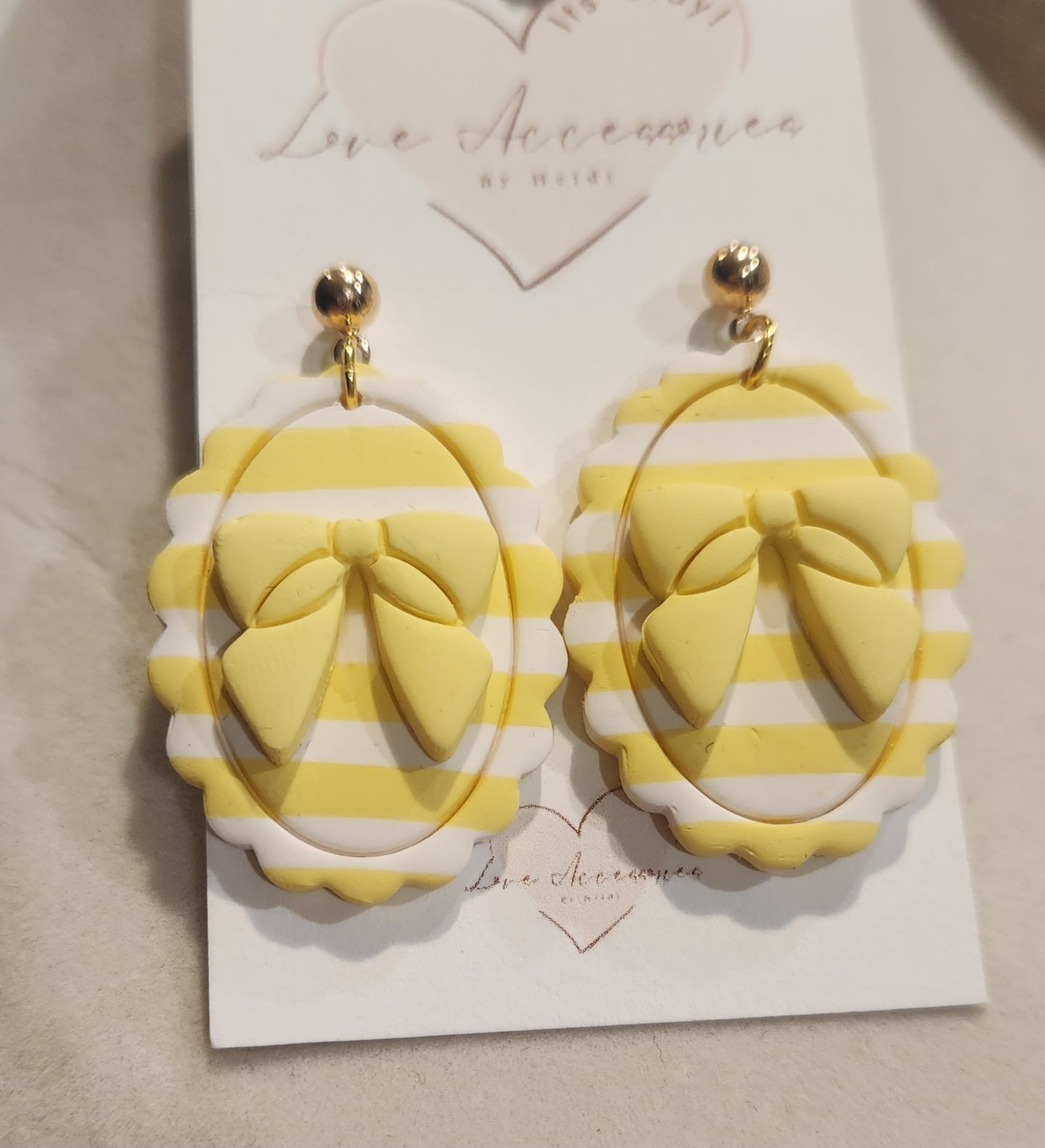 Coquette Stripe Bow Earrings