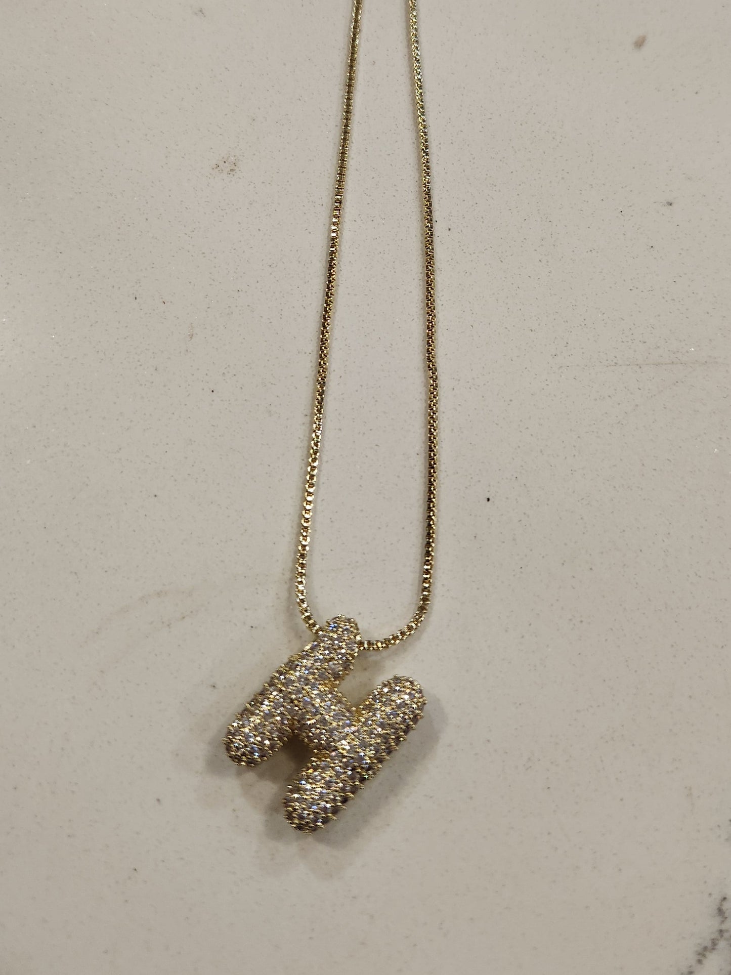 Initial Bubble Letters in gold
