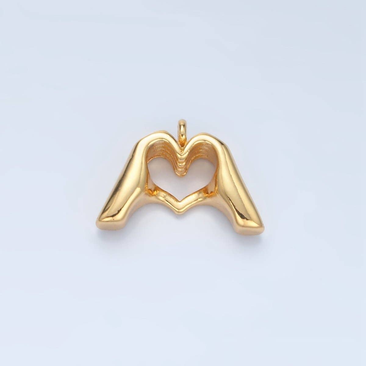 24K Gold Filled Heart Hand Gesture Charm in Gold & Silver