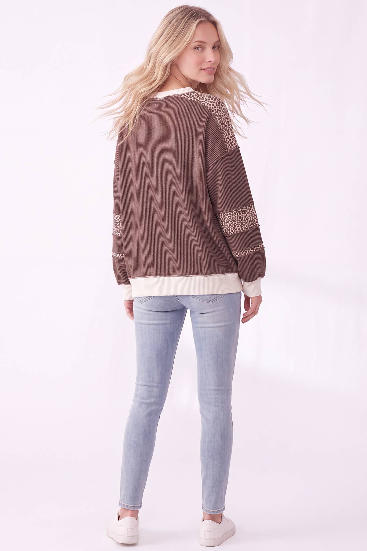 Leopard Print ribbed Sweatshirt