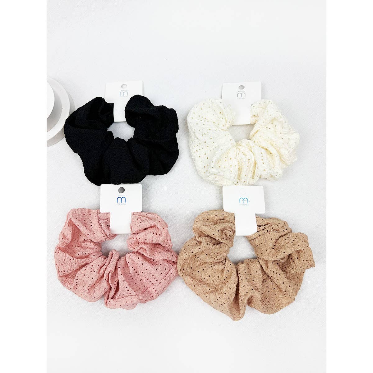 Assorted Color Eyelet Lace Scrunchies