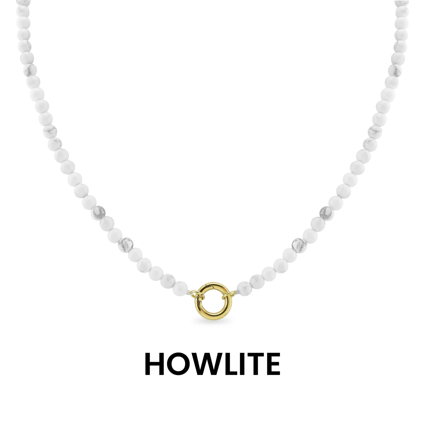 Semi Precious Natural Stone Charm Keeper Necklace