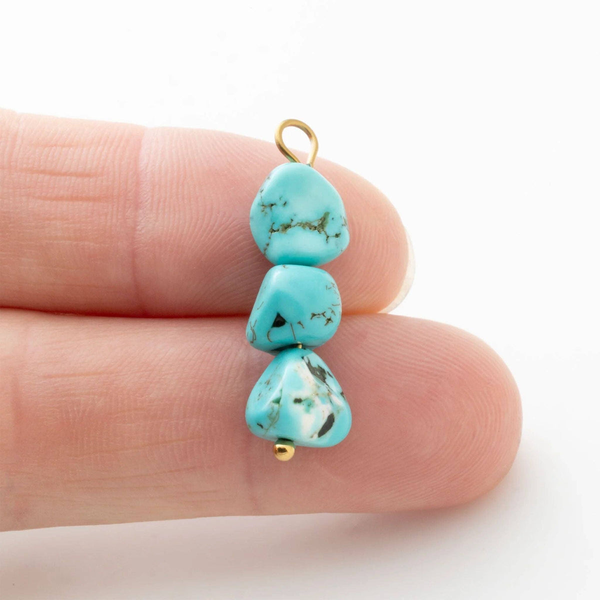 Triple Turquoise Stone Charm