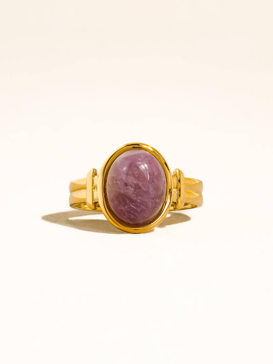 Purple Stone Adjustable Ring 18k non tarnish