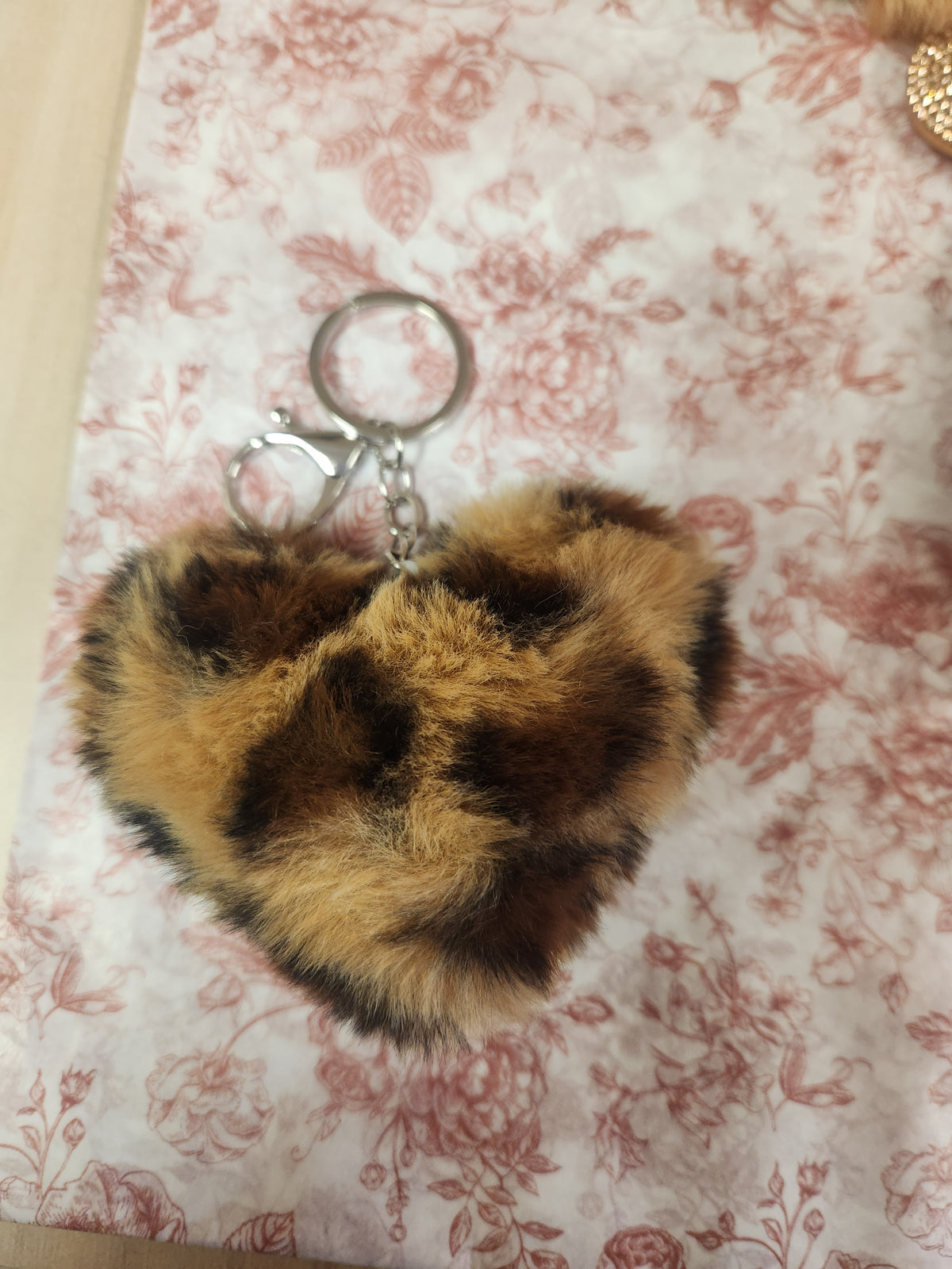 Leopard Print heart Shaped keychain