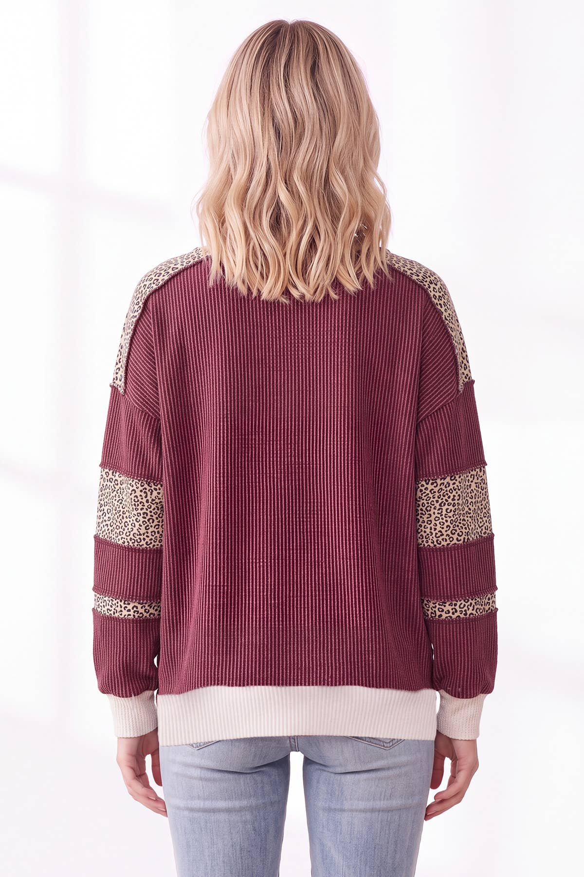 Leopard Print ribbed Sweatshirt