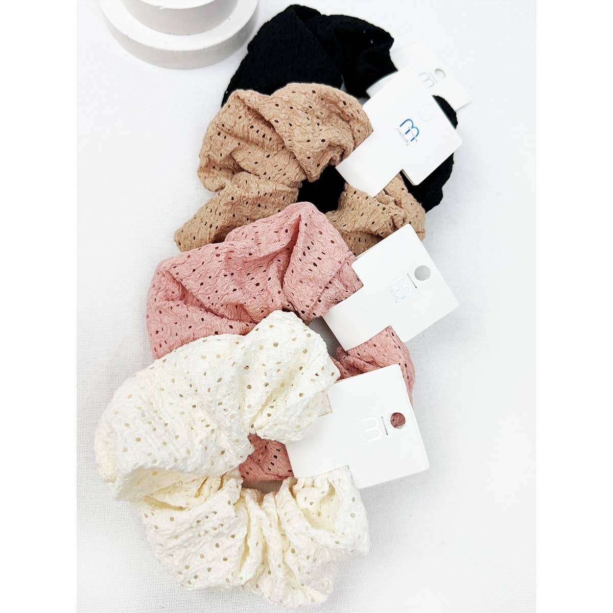 Assorted Color Eyelet Lace Scrunchies