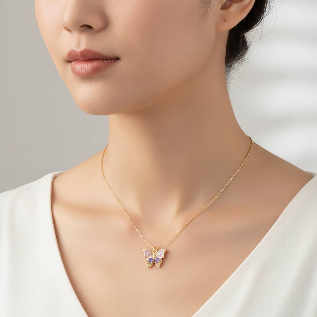 Dainty Butterfly Charm Enamel