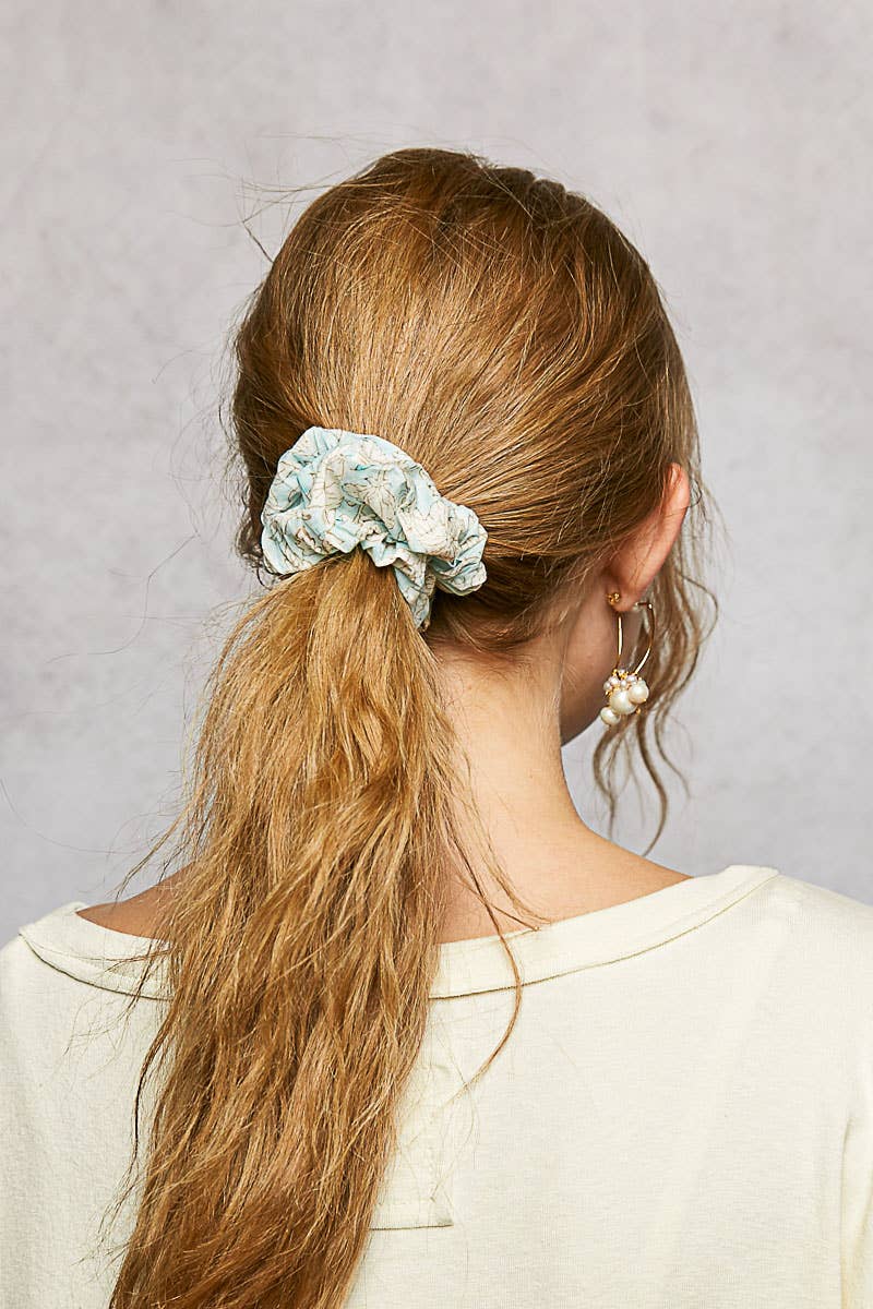 Floral-Print Scrunchie Hair Band