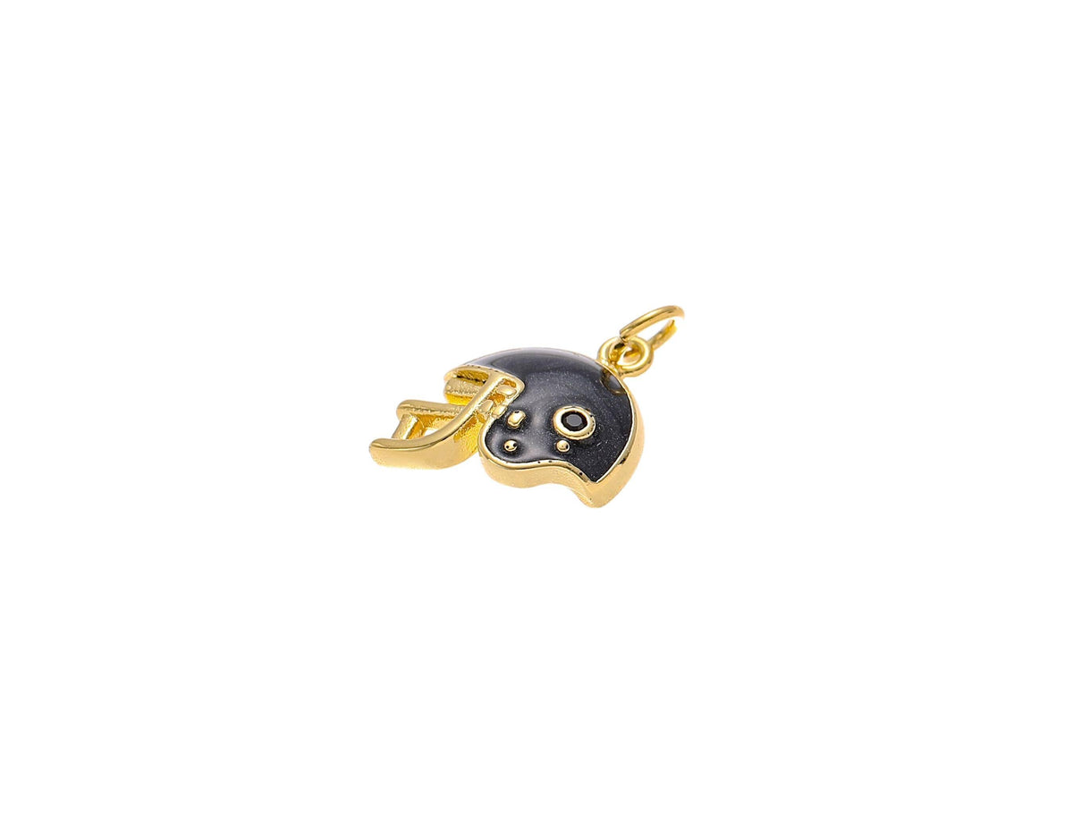 Gold & Black Enamel Football Helmet