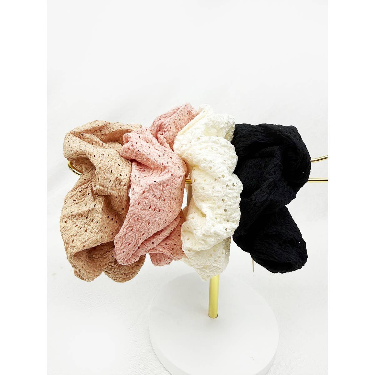 Assorted Color Eyelet Lace Scrunchies