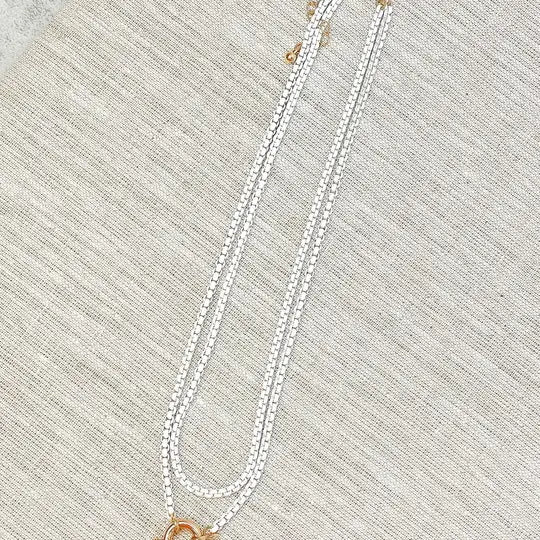 Enamel Box Chain Layered Necklaces