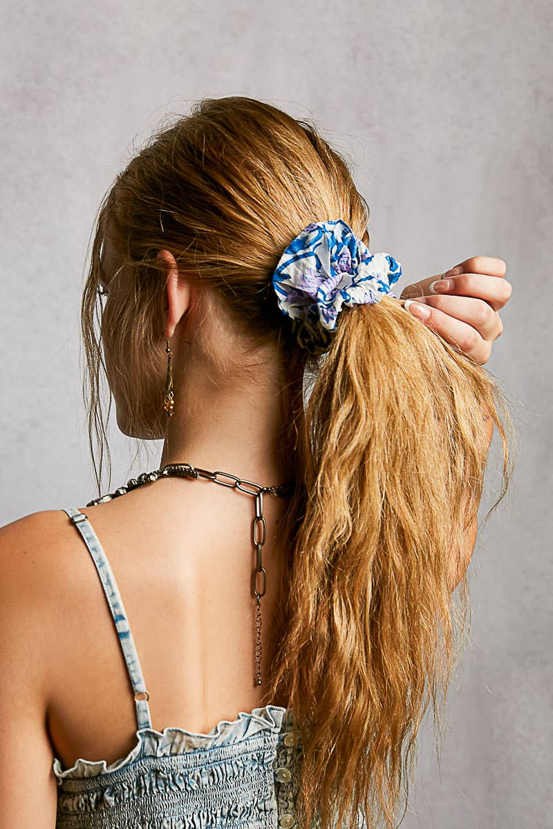 Floral-Print Scrunchie Hair Band