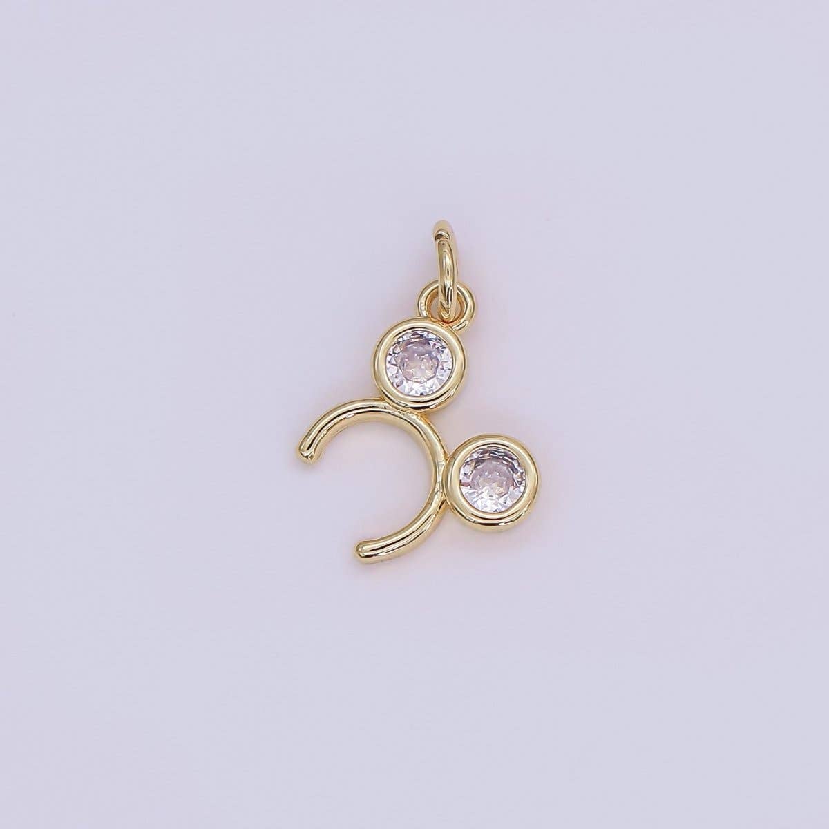 24K Gold Filled Clear CZ Round mouse Headband Mini Charm