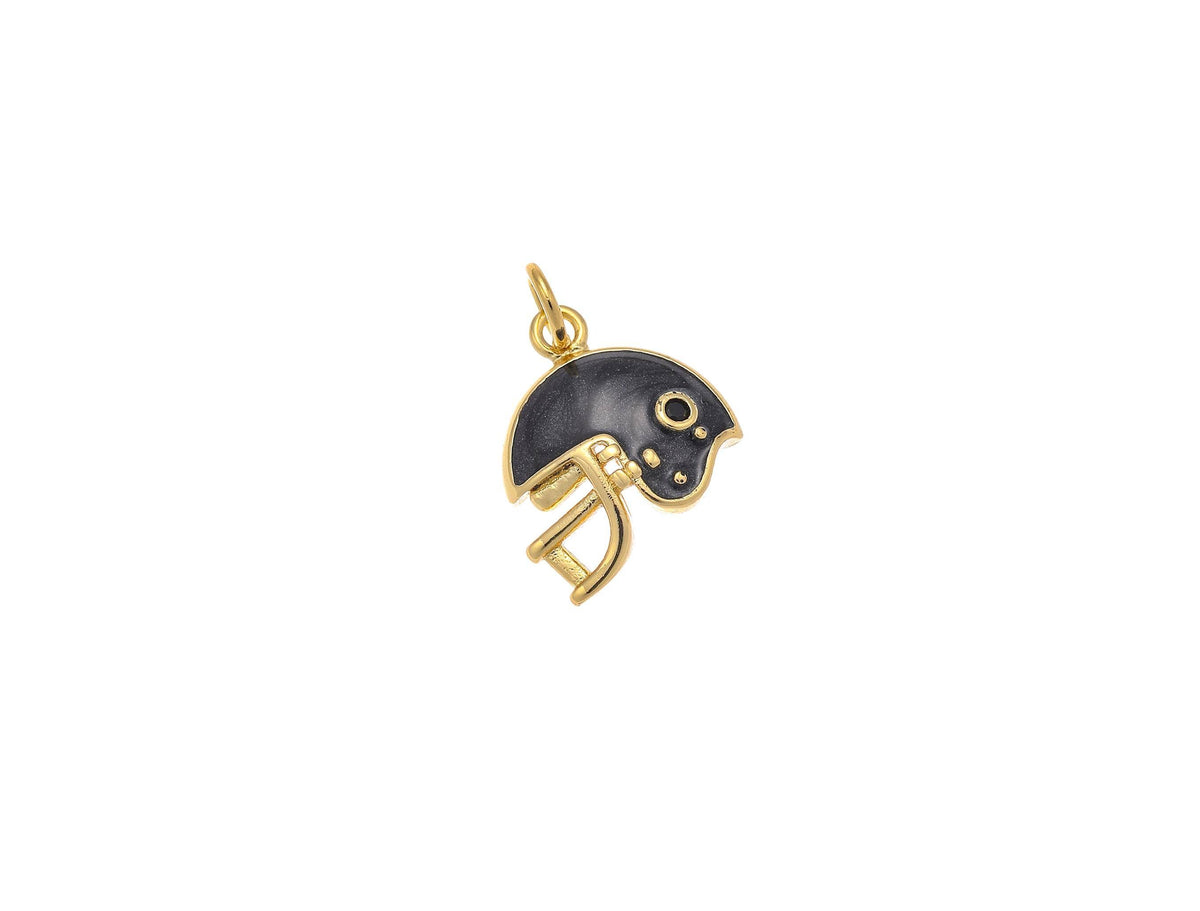 Gold & Black Enamel Football Helmet