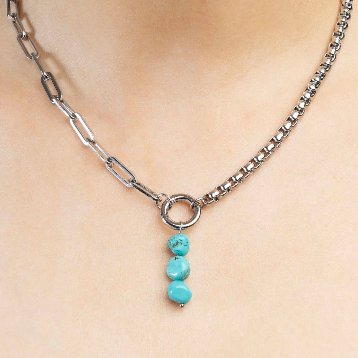 Triple Turquoise Stone Charm