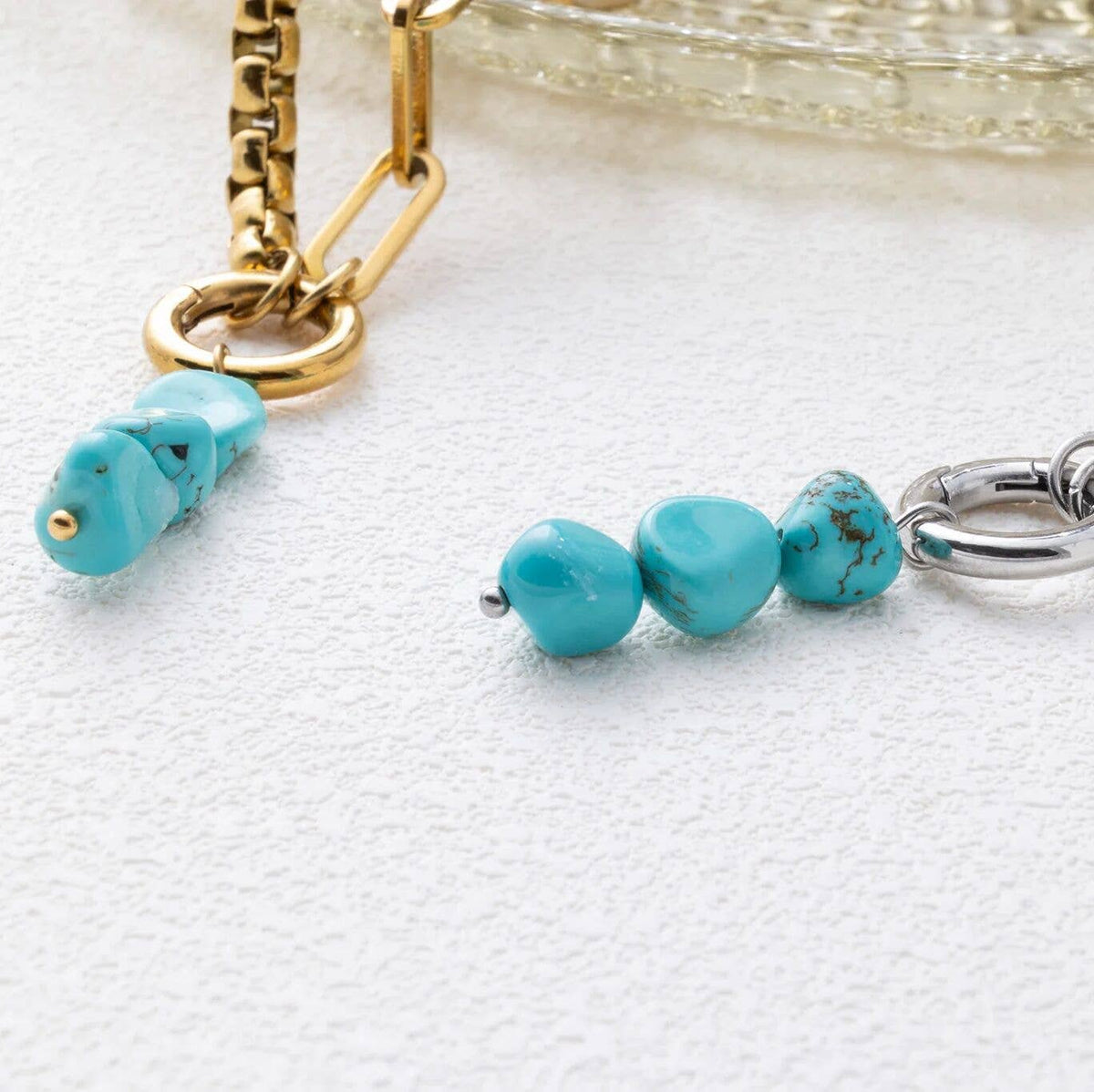 Triple Turquoise Stone Charm