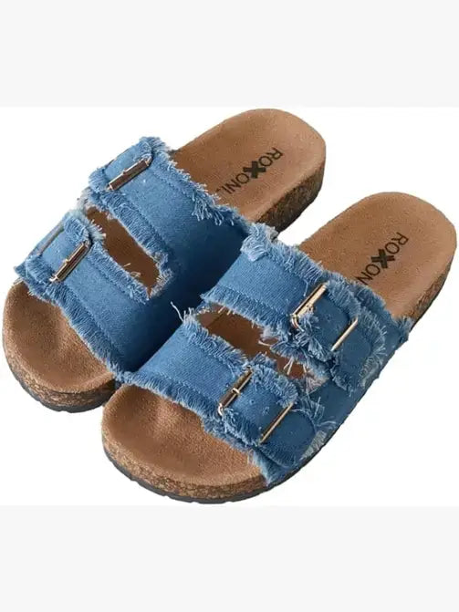 Women's Comfort Flat Sandals Dual-Strap Adjustable Straps