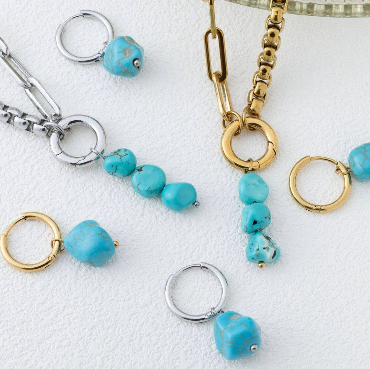 Triple Turquoise Stone Charm