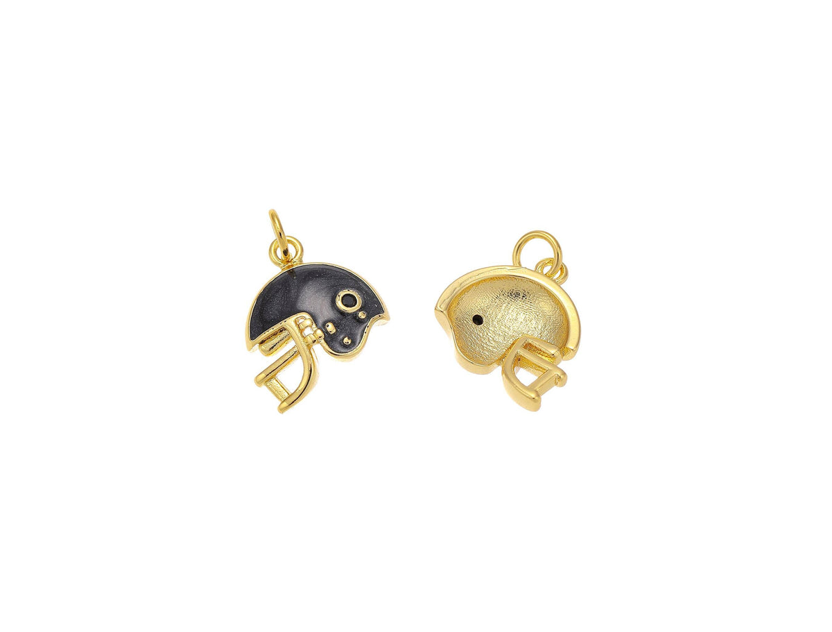 Gold & Black Enamel Football Helmet