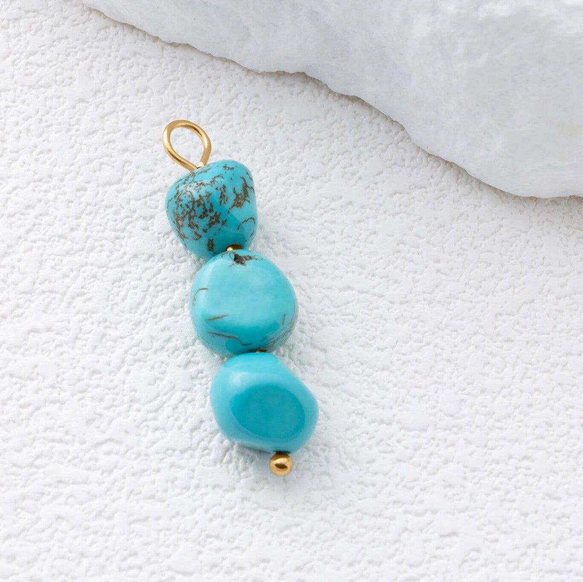 Triple Turquoise Stone Charm