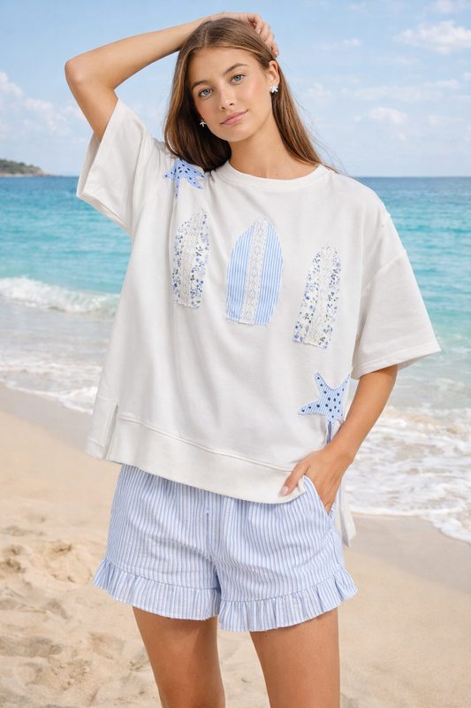 Surfboard Patchwork Tee.