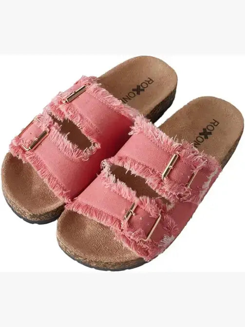 Women's Comfort Flat Sandals Dual-Strap Adjustable Straps