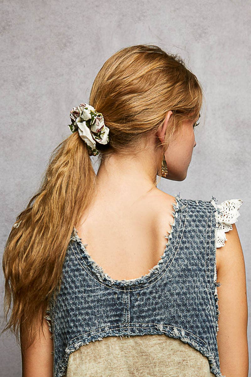 Floral-Print Scrunchie Hair Band