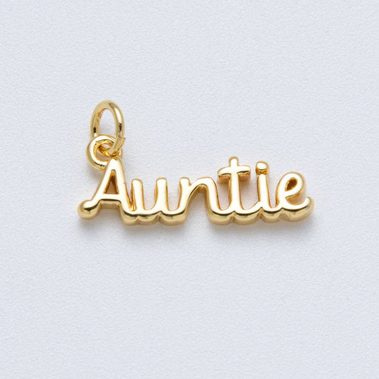 14K Gold Filled 20.5mm "Auntie" Charm