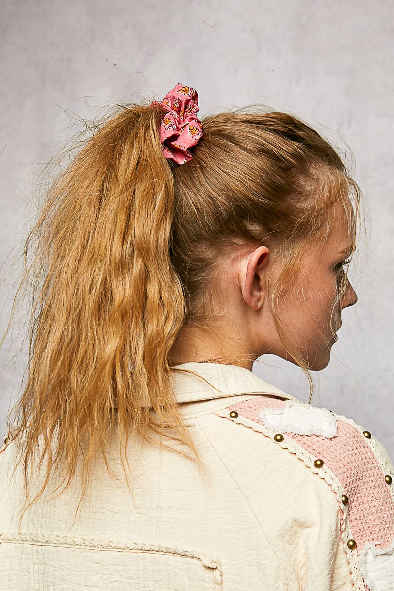 Floral-Print Scrunchie Hair Band