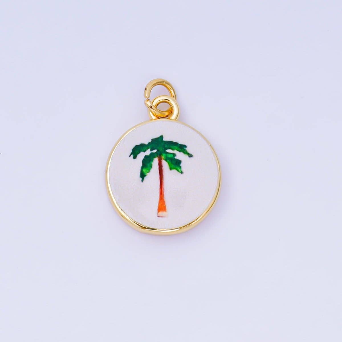24K Gold Filled 18mm Enamel Art