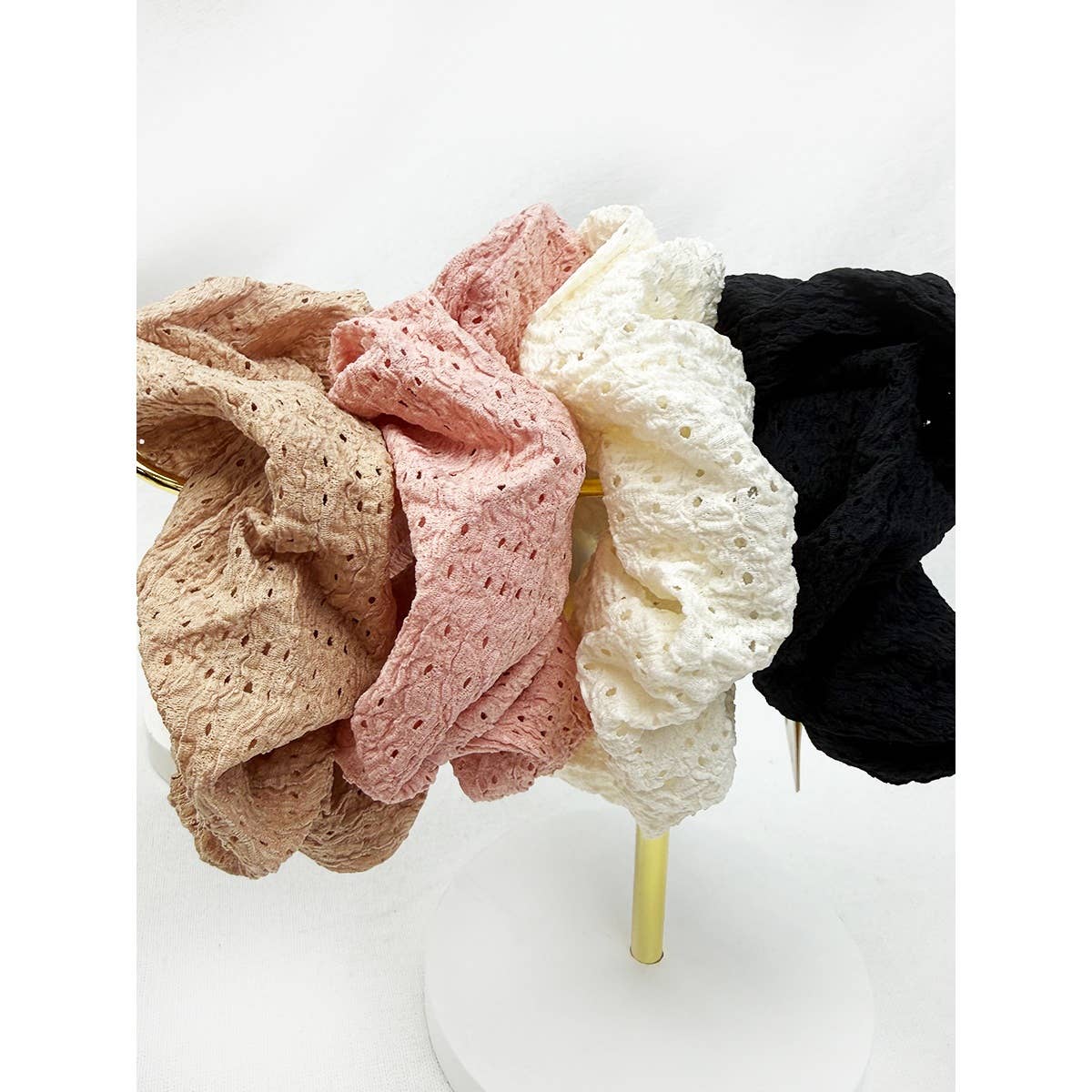 Assorted Color Eyelet Lace Scrunchies