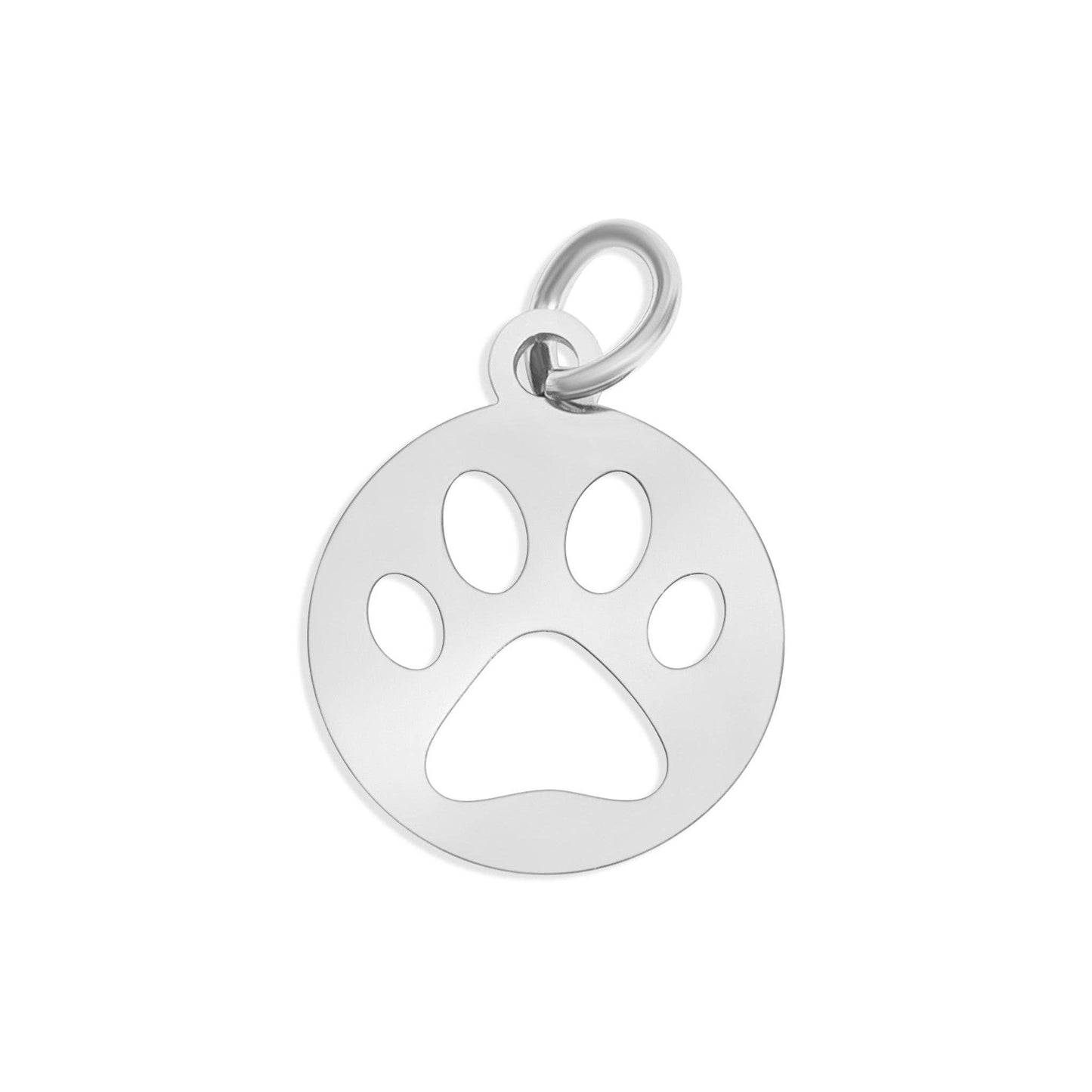 18K Gold PVD Stainless Steel Paw Print Charm