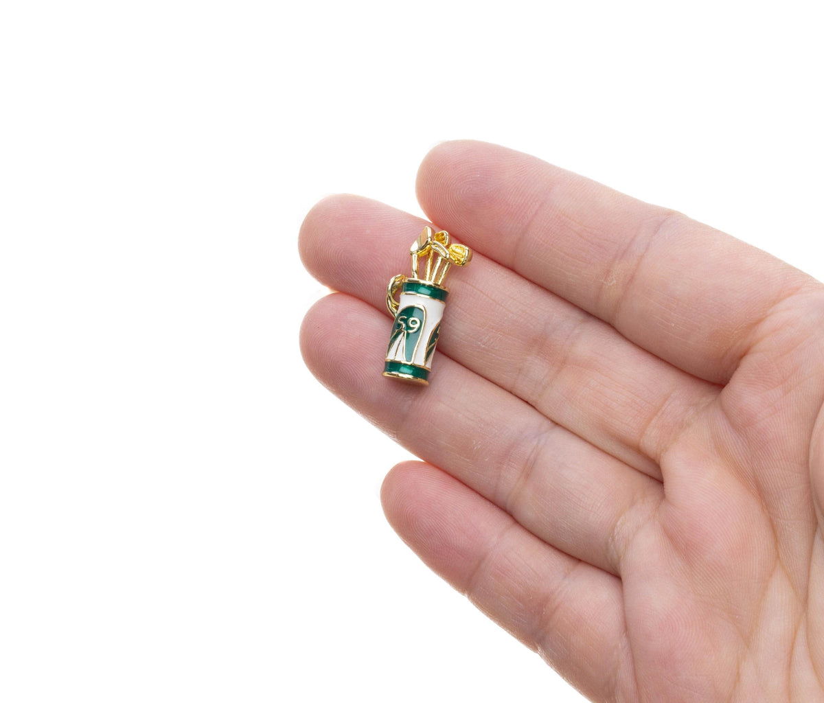 Gold Golf Club Set Charm