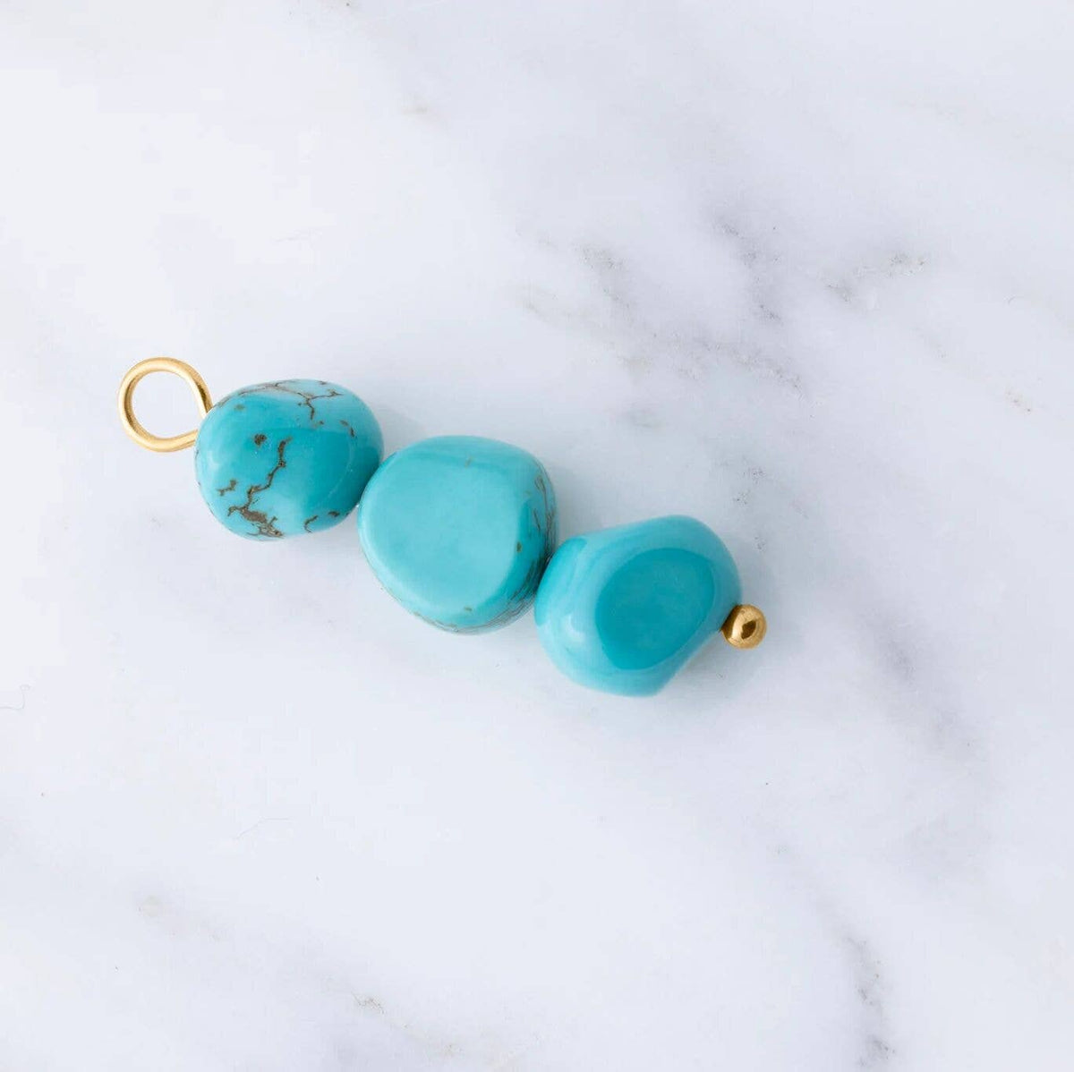 Triple Turquoise Stone Charm
