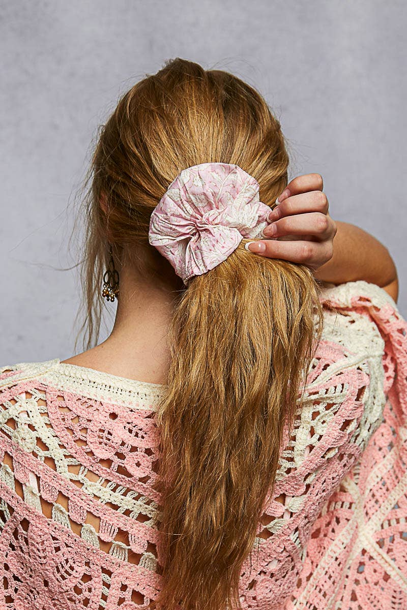Floral-Print Scrunchie Hair Band