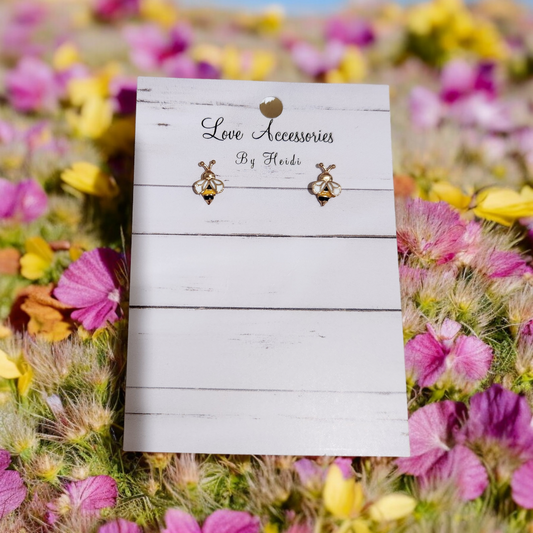 Gold Bumble bee mini stud earrings