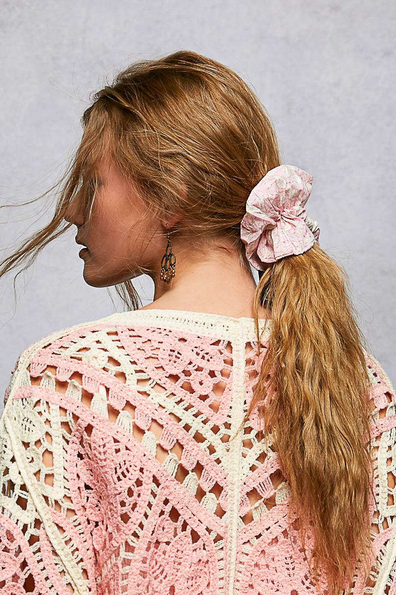 Floral-Print Scrunchie Hair Band