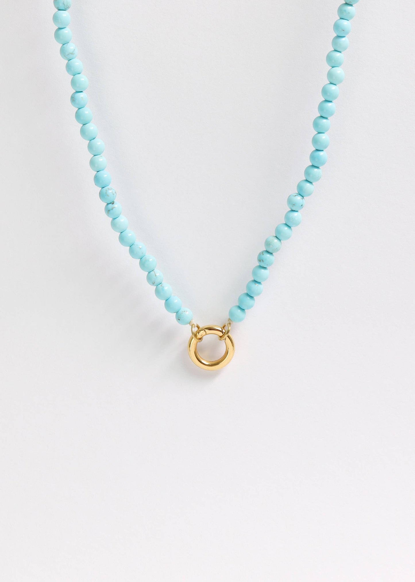 Semi Precious Natural Stone Charm Keeper Necklace