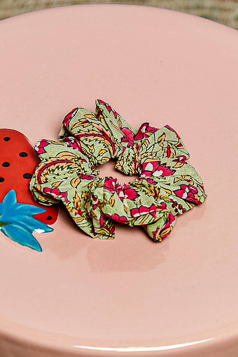 Floral-Print Scrunchie Hair Band