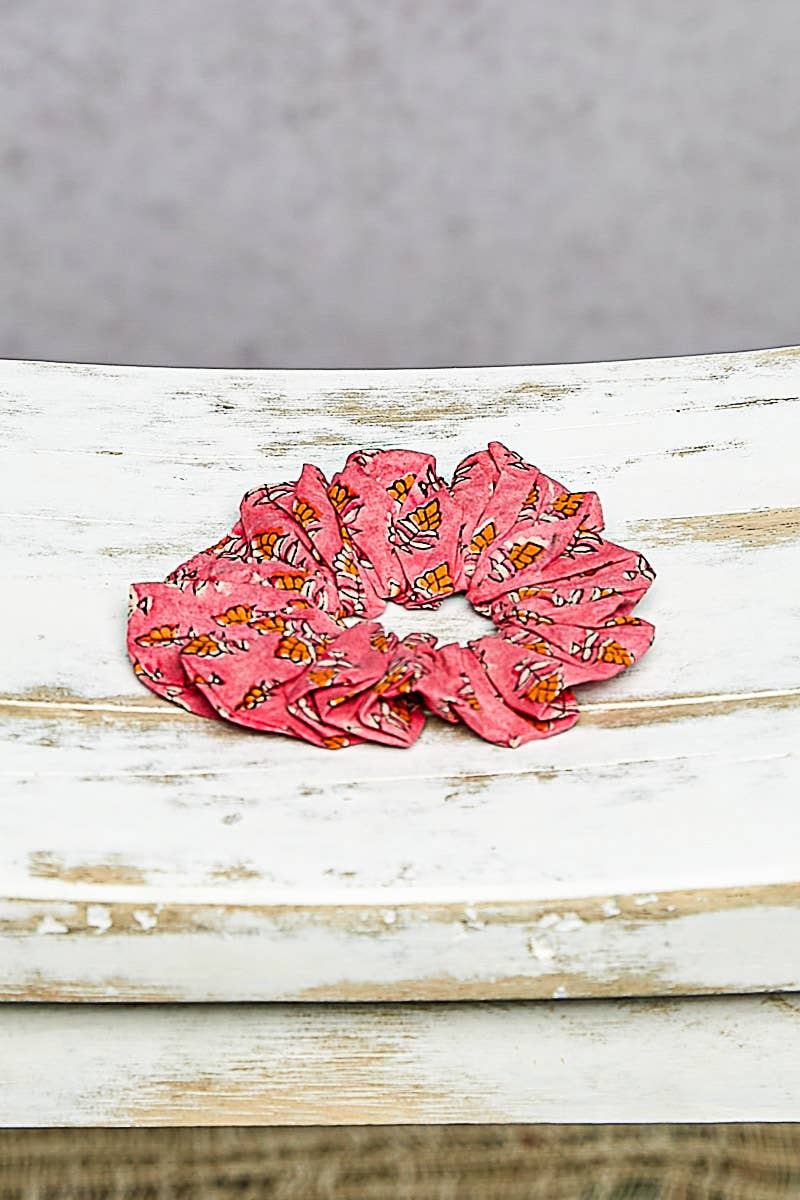 Floral-Print Scrunchie Hair Band
